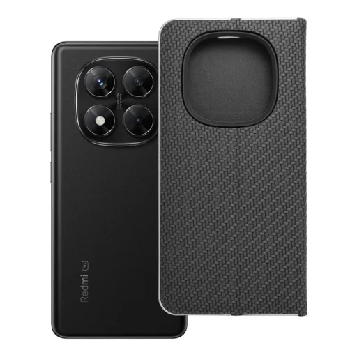 LUNA vyklápacie puzdro Carbon pre Xiaomi Redmi Note 14 Pro 5G / Redmi Note 14 Pro Plus 5G čierne - 11