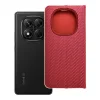 LUNA Carbon fliptok XIAOMI Redmi NOTE 14 PRO 5G / Redmi NOTE 14 PRO PLUS 5G piros tok thumbnail