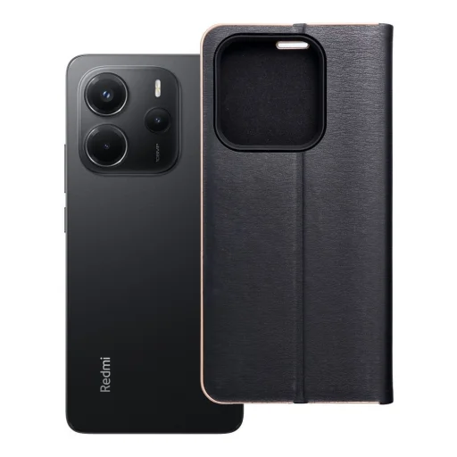 LUNA flipové puzdro zlatej farby Xiaomi Redmi Note 14 5G čierne - 9