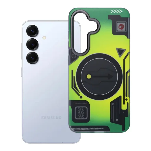 FORCELL F-PROTECT Levels s dvojvrstvovou 4D technológiou, kompatibilné s vojenským testom pádu, pre MagSafe, pre Samsung Galaxy S25, kyber zelené puzdro - 9