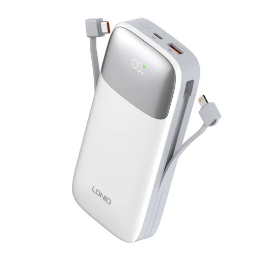 LDNIO PQ20 Powerbank 22.5W 20000mAh USB-C, lightning (fehér) - 6