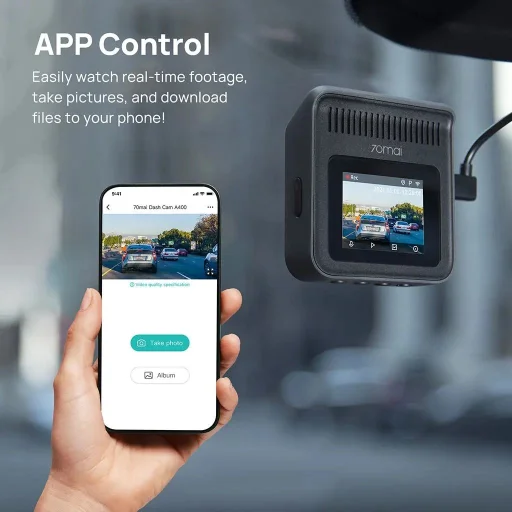 70mai Dash Cam A400 QHD + Hátsó Kamera RC09 Szett Szürke (Sérült Csomagolás) - 6