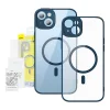Baseus Frame iPhone 14 Plus Átlátszó mágneses tok és üvegfólia (kék) tok thumbnail