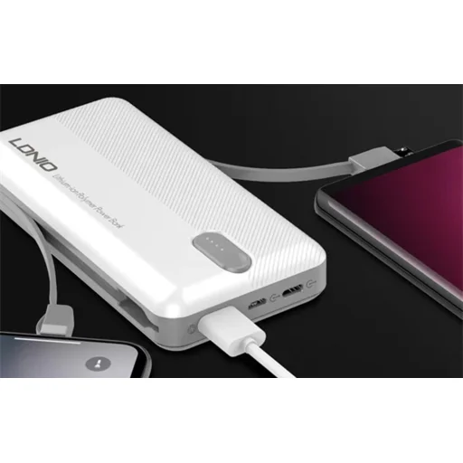 LDNIO PL1013 Powerbank, 10000mAh + 3in1 kábel (fehér) - 5