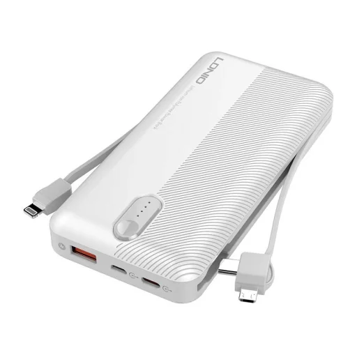 LDNIO PL1013 Powerbank, 10000mAh + 3in1 kábel (fehér) - 1