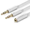 UGREEN AV140 Audio elosztó, AUX fejhallgató + mikrofon 3,5 mm-es mini jack kábel, 28 cm, ABS (fehér) thumbnail