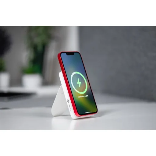 FORCELL F-ENERGY F10K2 Mágneses állványos külső akkumulátor MagSafe kompatibilis PD QC3.0 5A 20W 10 000 mAh fehér - 13