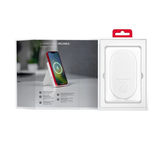 FORCELL F-ENERGY F10K2 Mágneses állványos külső akkumulátor MagSafe kompatibilis PD QC3.0 5A 20W 10 000 mAh fehér - 14