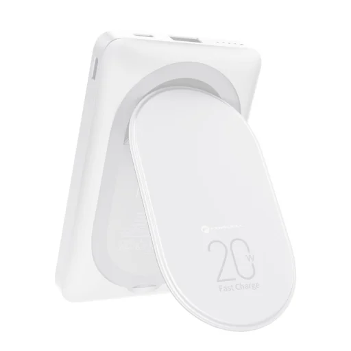 FORCELL F-ENERGY F10K2 Mágneses állványos külső akkumulátor MagSafe kompatibilis PD QC3.0 5A 20W 10 000 mAh fehér - 7