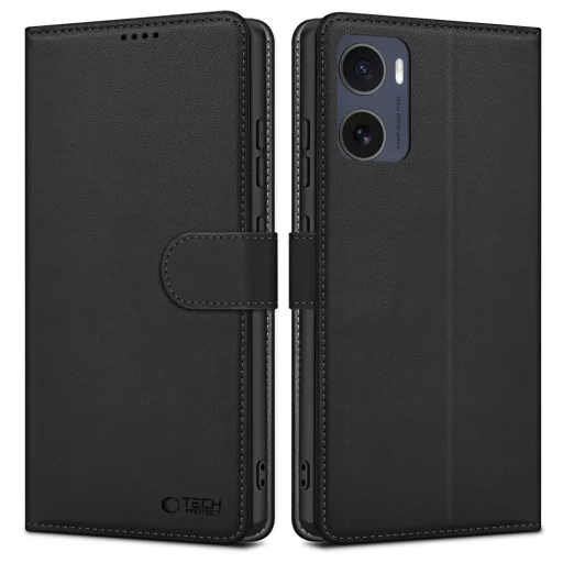 Tech-protect Wallet Motorola Moto G05 / E15 Matt Fekete tok - 1