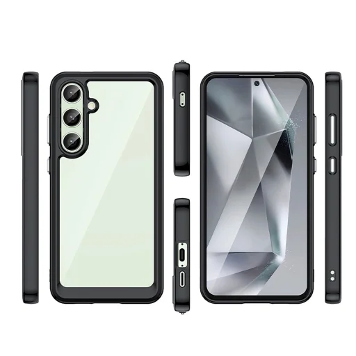 Szilikon tok Outer Space Case zselés kerettel Samsung Galaxy S24 FE - fekete tok - 7