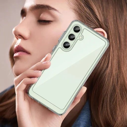 Outer Space szilikon zselés kerettel Samsung Galaxy S24 FE - átlátszó tok - 2