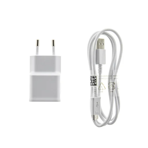 EP-TA50EWE + ECB-DU4AWE Samsung 8W Utazó Töltő + microUSB Adatkábel Fehér (OOB Bulk) - 2