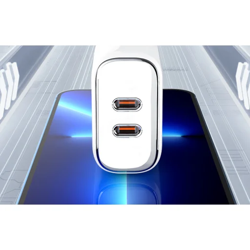 LDNIO A2528M 2USB-C hálózati töltő Apple készülékekhez + USB-C - Lightning kábel - 4