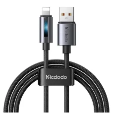 Mcdodo CA-5660 USB-A - Lightning kábel villogó fénnyel 1,2m (fekete)