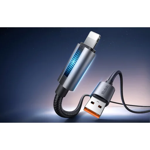 Mcdodo CA-5660 USB-A - Lightning kábel villogó fénnyel 1,2m (fekete) - 6