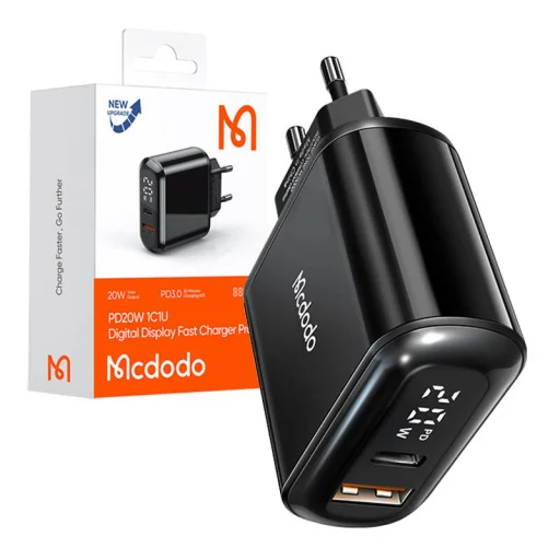Mcdodo CH-7170 PD 20W 2xUSB + USB-C hálózati töltő (fekete) - 3