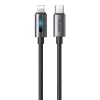 Mcdodo CA-5710 USB-C to Lightning kábel villogó fénnyel 36W 1.2m (fekete), thumbnail
