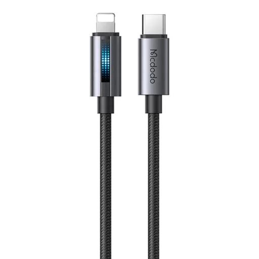 Mcdodo CA-5710 USB-C to Lightning kábel villogó fénnyel 36W 1.2m (fekete), - 2