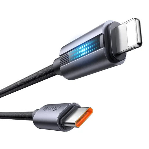 Mcdodo CA-5710 USB-C to Lightning kábel villogó fénnyel 36W 1.2m (fekete), - 4