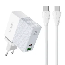 Hálózati töltő LDNIO A2620C USB, USB-C 65W + USB-C - USB-C kábel