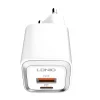 LDNIO A2318M USB, USB-C fali töltő + USB-C - Lightning kábel