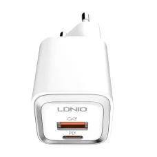 LDNIO A2318M USB, USB-C fali töltő + USB-C - Lightning kábel