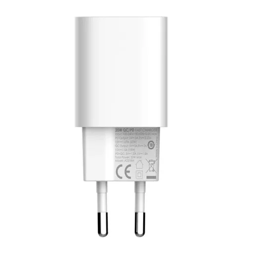 LDNIO A2318M USB, USB-C fali töltő + USB-C - Lightning kábel - 2