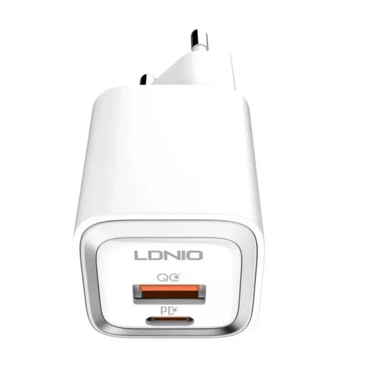LDNIO A2318M USB, USB-C fali töltő + USB-C - Lightning kábel - 1