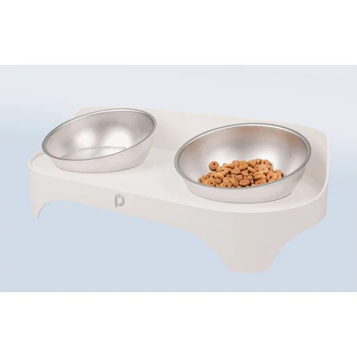 Kutyák és macskák etetőtáljai - Paw In Hand (Fehér) - 5