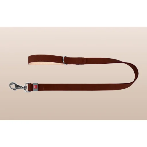 Természetes bőr kutyapóráz WAUDOG W. 14mm, hossz. 122cm barna - 4