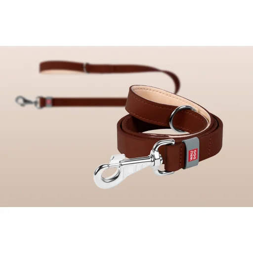 WAUDOG természetes bőr kutyapóráz 20mm, 122cm barna - 5