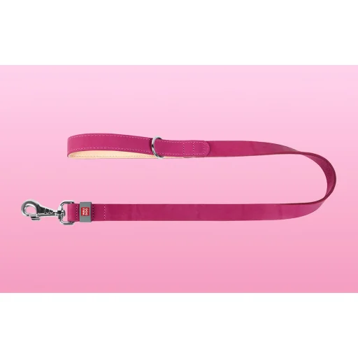Természetes bőr kutyapóráz WAUDOG W. 20mm, hossza 122cm rózsaszín - 4