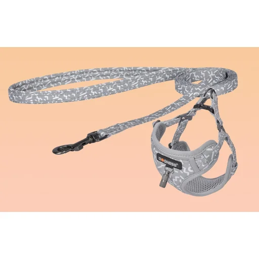 Dogness hám és póráz szett kutyáknak (Világosszürke) - 4