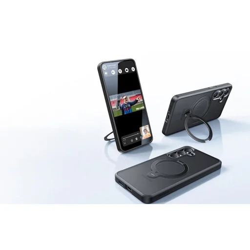 Torras Ostand Spin sorozatú tok Samsung Galaxy S25 (fekete) - 7