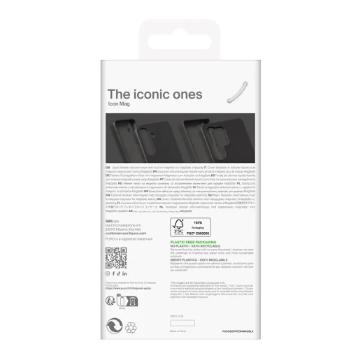 Puro Icon Mag Szilikon Tok MagSafe támogatással Samsung Galaxy S25+ - Fekete tok - 4