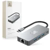 Tech-protect Hb05 Hub Adapter 9 az 1-ben Type-c + Usb2.0 + Usb3.0 + Hdmi 4k 60hz + Sd/tf + Pd100w + Rj45 1000m Szürke