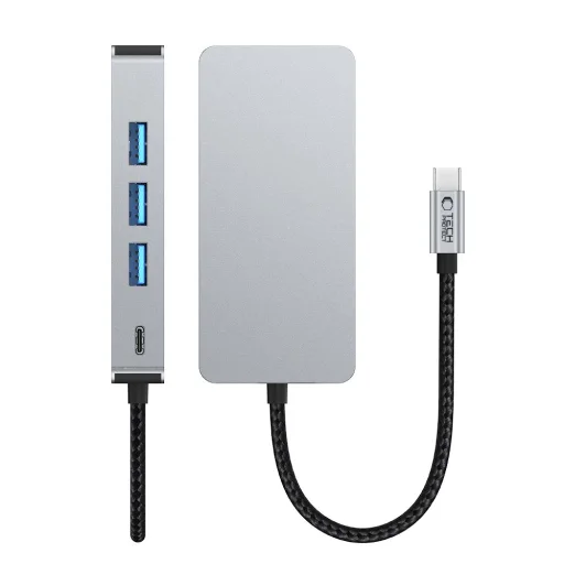 Tech-protect Hb05 Hub Adapter 9 az 1-ben Type-c + Usb2.0 + Usb3.0 + Hdmi 4k 60hz + Sd/tf + Pd100w + Rj45 1000m Szürke - 6