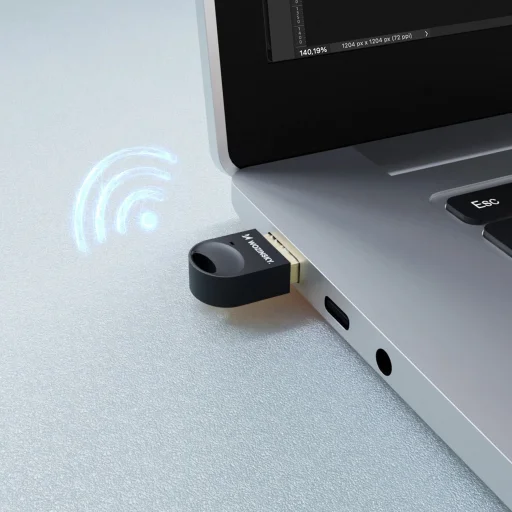 Mini Bluetooth 5.4 Adapter Wozinsky WUSB54YS USB-A Vevő Adó Számítógéphez - Fekete - 4
