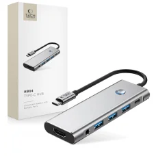 Tech-protect Hb04 Hub Adapter 9 az 1-ben Type-c + Usb2.0 + Usb3.0 + Hdmi 4k 60hz + Sd/tf + Pd100w + Av3.5 Űrszürke