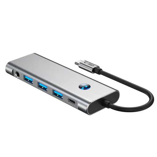 Tech-protect Hb04 Hub Adapter 9 az 1-ben Type-c + Usb2.0 + Usb3.0 + Hdmi 4k 60hz + Sd/tf + Pd100w + Av3.5 Űrszürke - 3