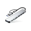 Tech-védő Hb06 Hub Adapter 9 az 1-ben Type-c + Usb2.0 + Usb3.0 + Sd/tf + Av3,5 Űrszürke Tok thumbnail