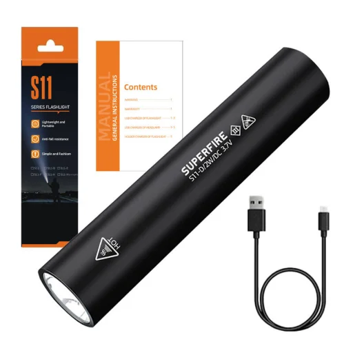 Superfire S11-D, zseblámpa, 135lm, USB - 3