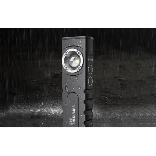SuperFire G20 multifunkciós zseblámpa, lézermutató, 470lm, USB - 8