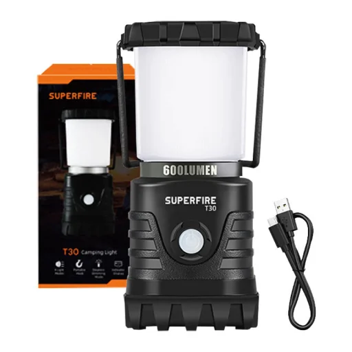 Superfire kemping lámpa T30, 600lm, USB - 2