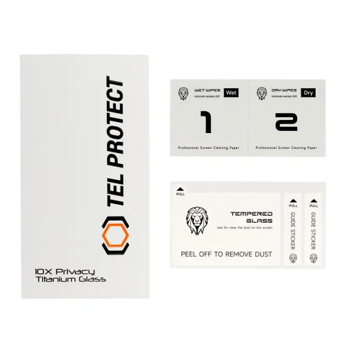 Edzett üveg Tel Protect 10X Privacy Titanium iPhone 16 Pro üvegfólia - 7