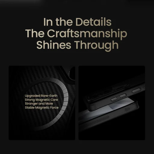  Samsung Galaxy S25 Ultra Fekete Nillkin CarboProp Aramid Mágneses Tok - 8