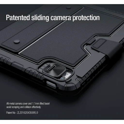 Nillkin Bumper Combo tok billentűzettel Angol nyelvű (Világítós Verzió) iPad 10.9 2022 / iPad 11 2025 fekete tok - 5