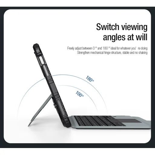 Nillkin Bumper Combo tok billentűzettel Angol nyelvű (Világítós Verzió) iPad 10.9 2022 / iPad 11 2025 fekete tok - 6