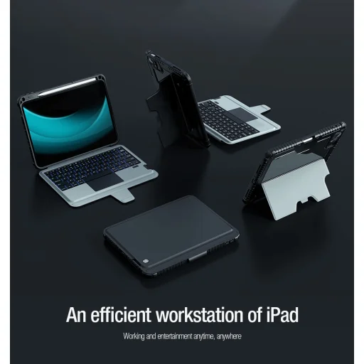 Nillkin Bumper Combo tok billentűzettel Angol nyelvű (Világítós Verzió) iPad 10.9 2022 / iPad 11 2025 fekete tok - 7